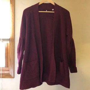 Worn Once! Anthropologie maroon knit cardigan
